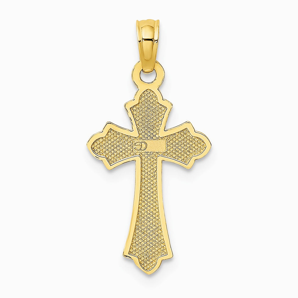 10K / 14K Yellow Gold Polished Cross w/ Heart Charm - Product Photo