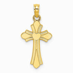 10K / 14K Yellow Gold Polished Cross w/ Heart Charm - Product Photo