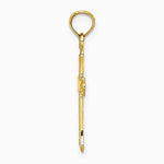 10K / 14K Yellow Gold Polished Cross Charm - Product Photo
