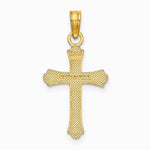 10K / 14K Yellow Gold Polished Cross Charm - Product Photo