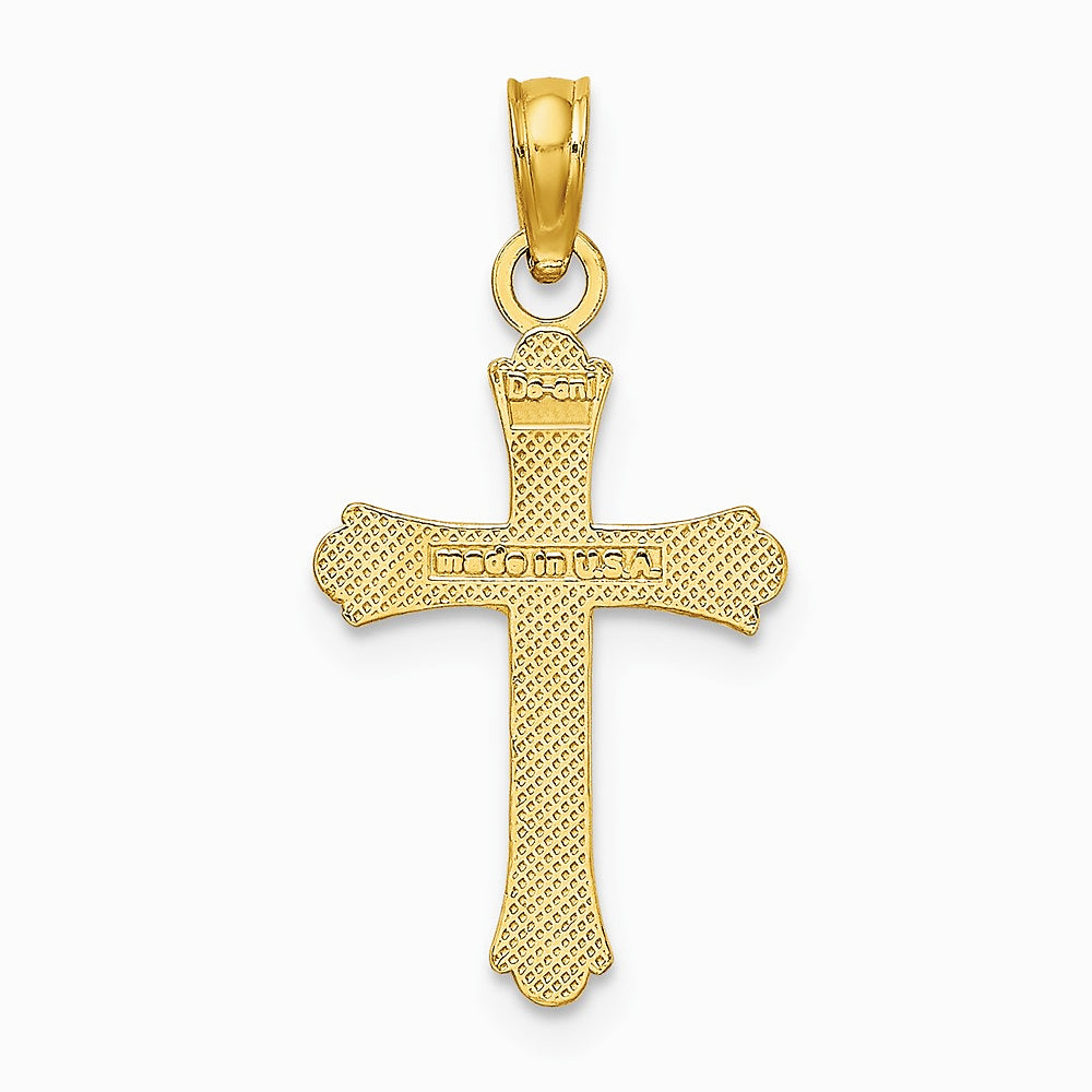 10K / 14K Yellow Gold Polished Cross Charm - Product Photo