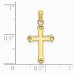 10K / 14K Yellow Gold Polished Cross Charm - Product Photo