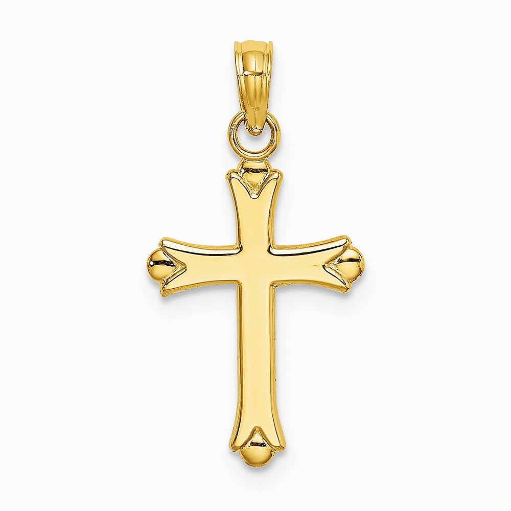 10K / 14K Yellow Gold Polished Cross Charm