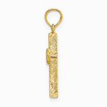 10K / 14K Yellow Gold Polished Infinity Circles Cross Charm - Product Photo