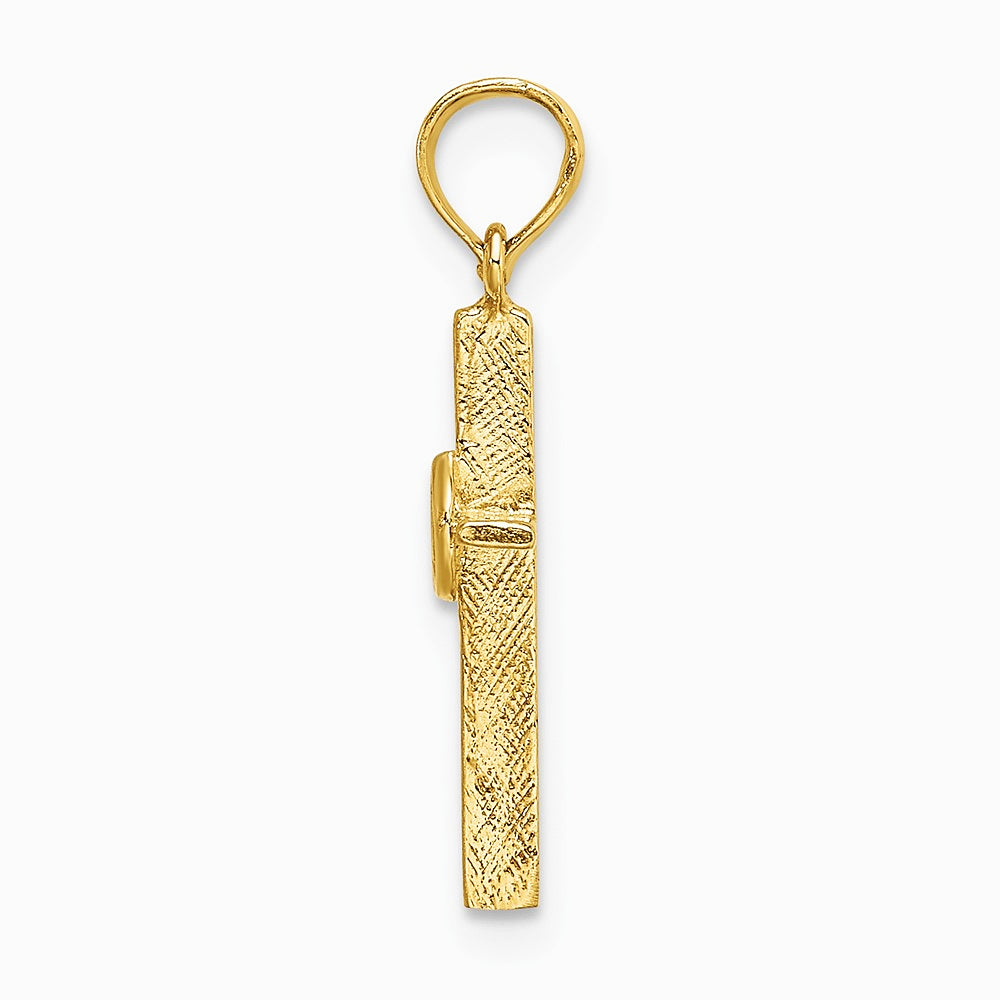 10K / 14K Yellow Gold Polished Infinity Circles Cross Charm - Product Photo