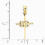 10K / 14K Yellow Gold Polished Infinity Circles Cross Charm - Product Photo