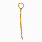 10K / 14K Yellow Gold Textured and Cut-Out W/ Rope Frame Block Cross Charm - Product Photo