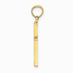 10K / 14K Yellow Gold Diamond-Cut Polished Cross Charm - Product Photo