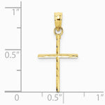 10K / 14K Yellow Gold Diamond-Cut Polished Cross Charm - Product Photo