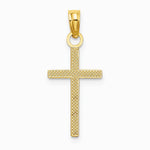 10K / 14K Yellow Gold Polished Small Cross Charm - Product Photo
