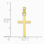 10K / 14K Yellow Gold Polished Small Cross Charm - Product Photo