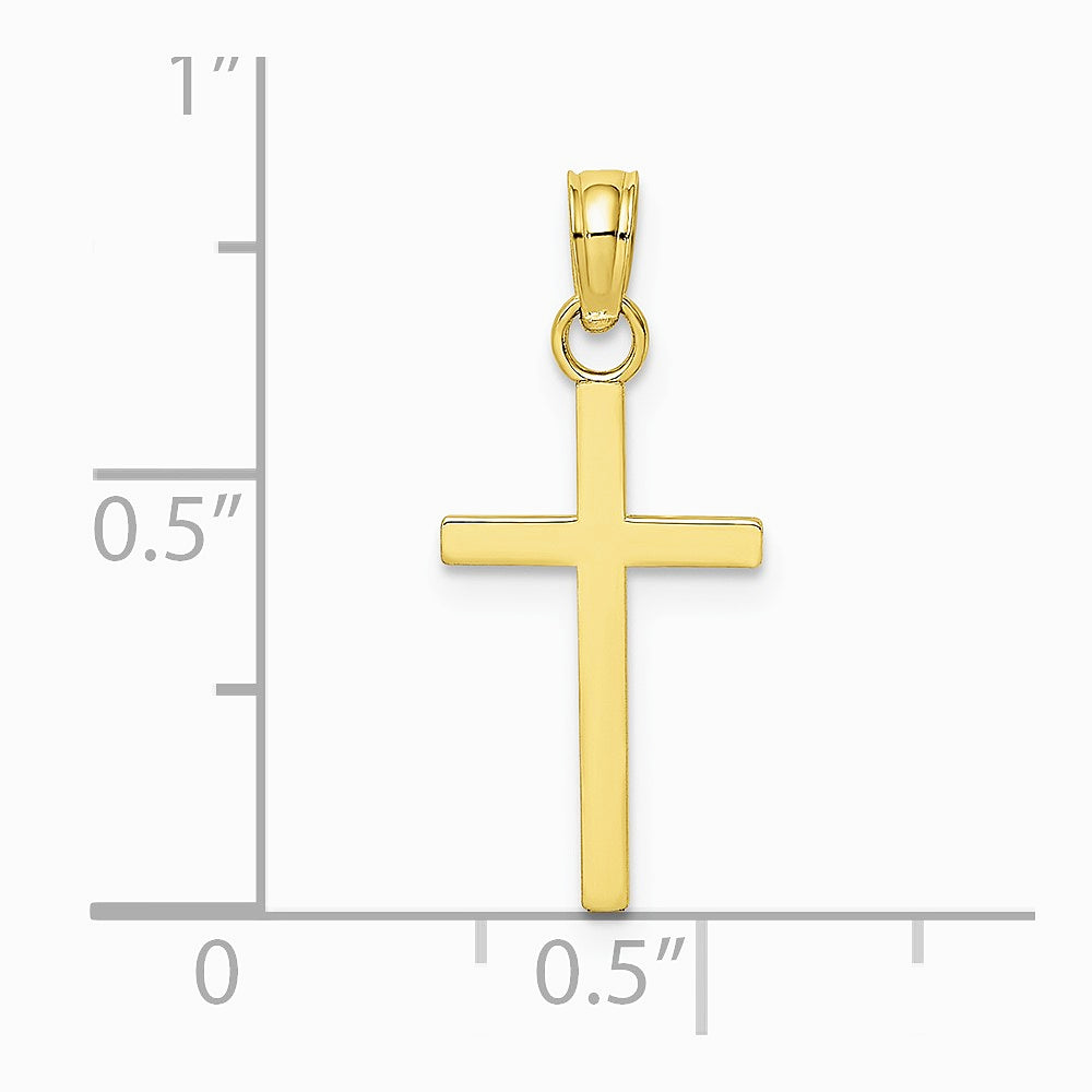 10K / 14K Yellow Gold Polished Small Cross Charm - Product Photo