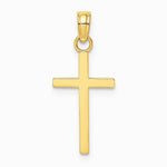 10K / 14K Yellow Gold Polished Small Cross Charm - Product Photo