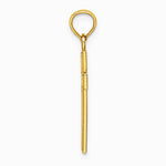 10K / 14K Yellow Gold Polished Block Style Beaded Edge Cross Charm - Product Photo