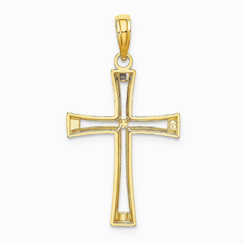 10K / 14K Yellow Gold Polished and Cut-Out Cross - Product Photo
