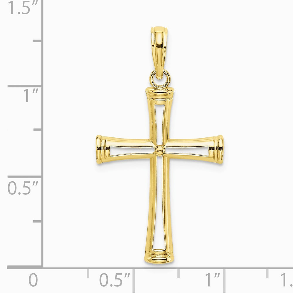 10K / 14K Yellow Gold Polished and Cut-Out Cross - Product Photo