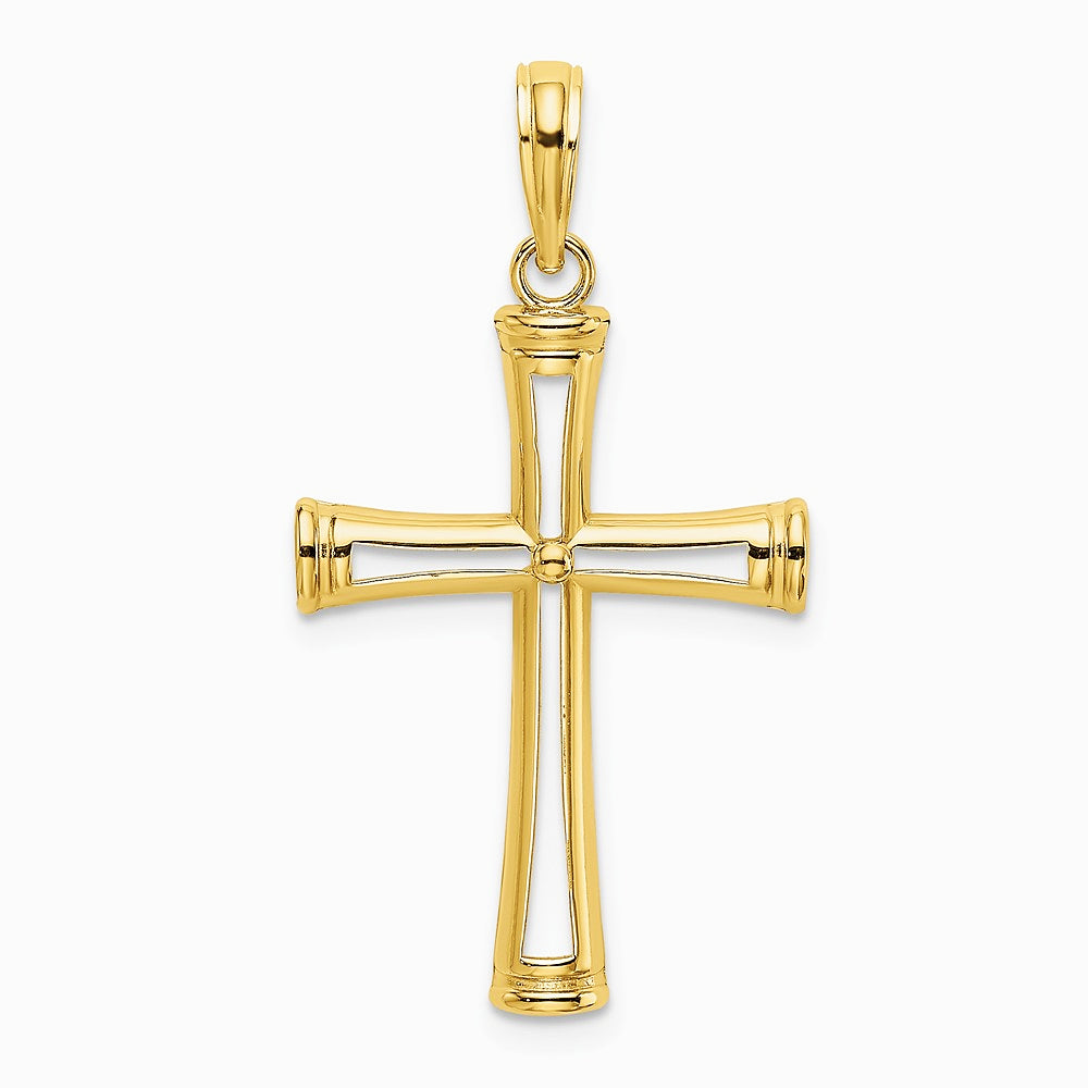 10K / 14K Yellow Gold Polished and Cut-Out Cross - Product Photo
