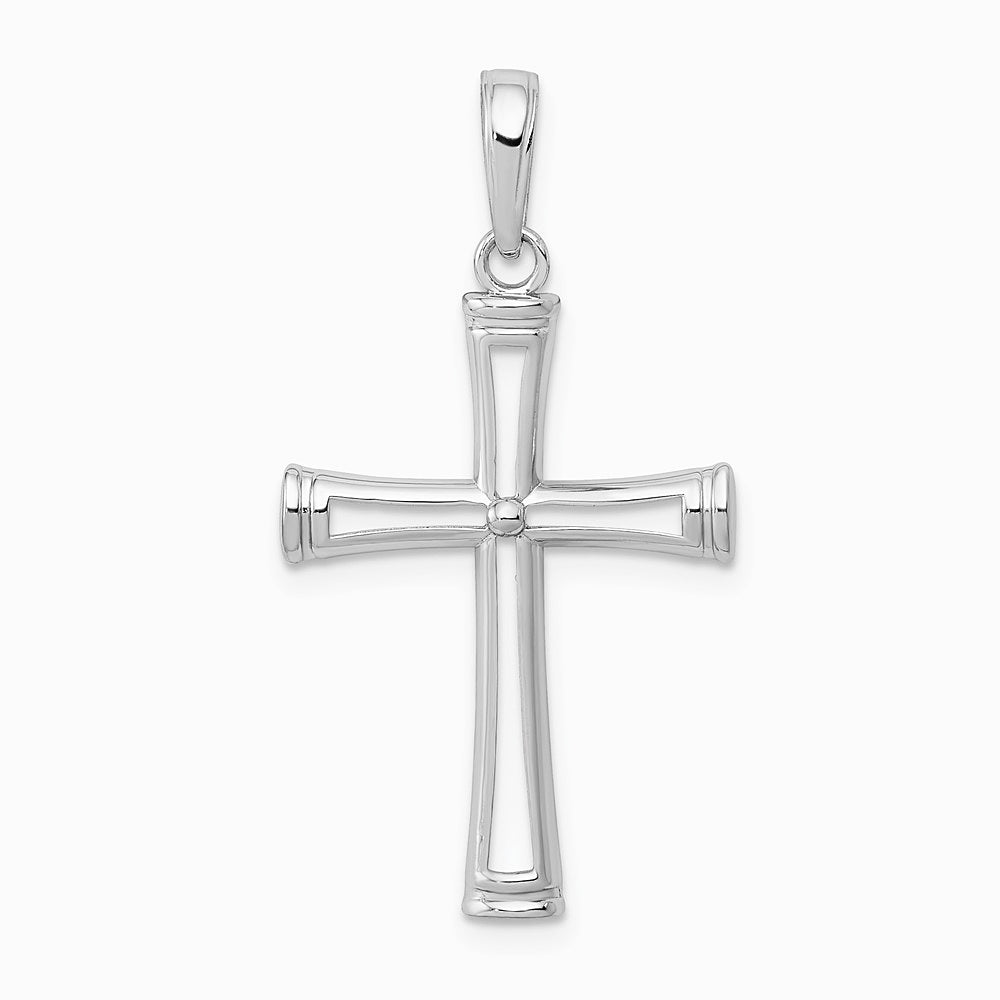 10K / 14K White Gold Polished and Cut-Out Cross - Product Photo