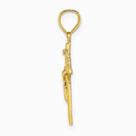 10K / 14K Yellow Gold 2-D Starburst Crucifix Charm - Product Photo