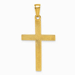 10K / 14K Yellow Gold Polished Beveled Cross Charm - Product Photo