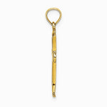 10K / 14K Yellow Gold Polished Beveled Cut-out Cross Pendant - Product Photo