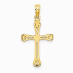 10K / 14K Yellow Gold Polished Beveled Cut-out Cross Pendant - Product Photo