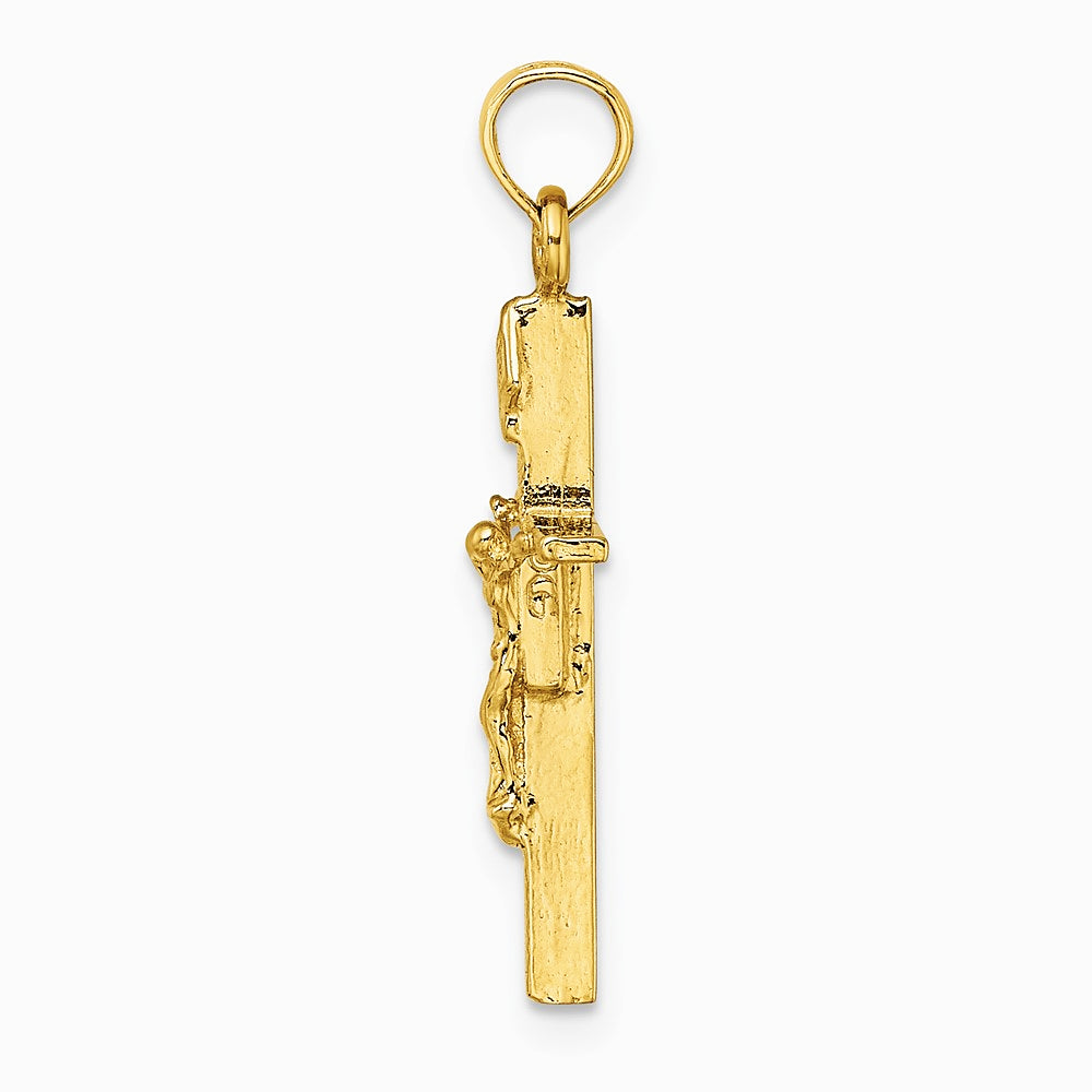 10K / 14K Yellow Gold INRI Crucifix Charm - Product Photo