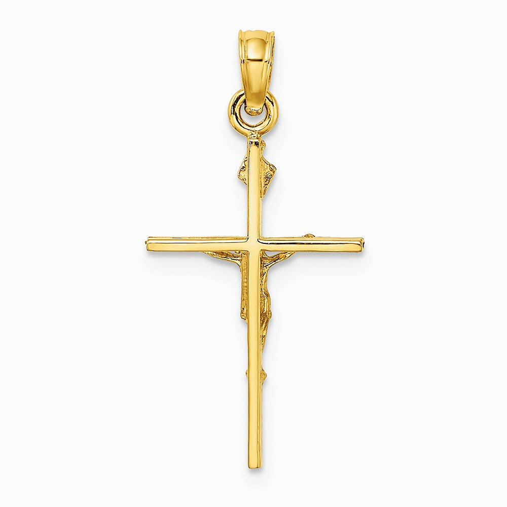 10K / 14K Yellow Gold INRI Crucifix Charm - Product Photo