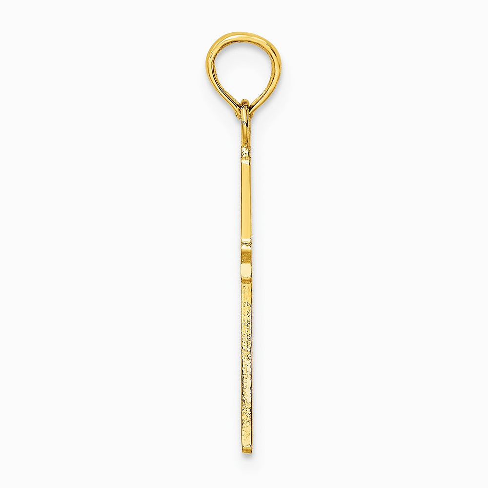 10K / 14K Yellow Gold Polished Cross Charm - Product Photo