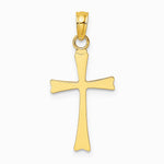10K / 14K Yellow Gold Polished Cross Charm - Product Photo