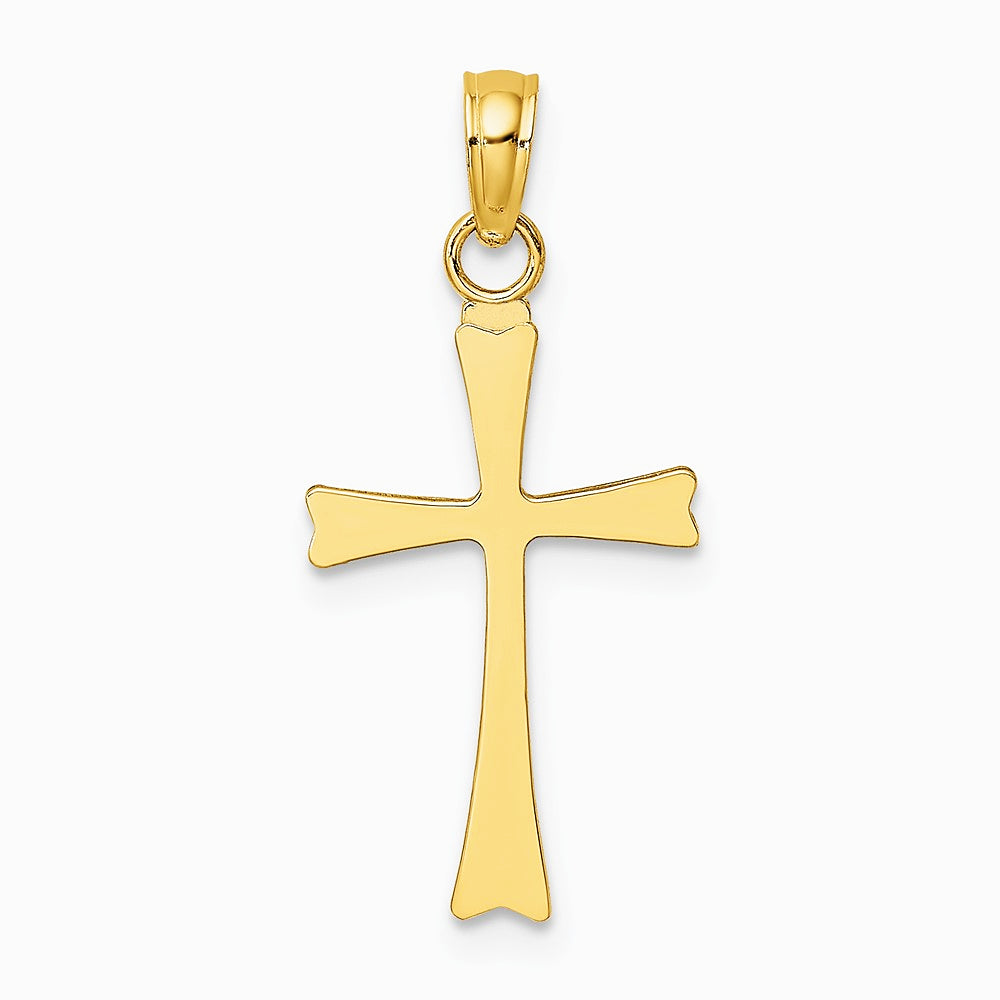 10K / 14K Yellow Gold Polished Cross Charm - Product Photo