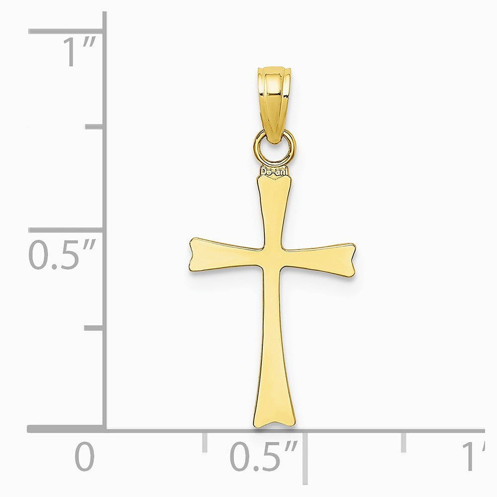 10K / 14K Yellow Gold Polished Cross Charm - Product Photo