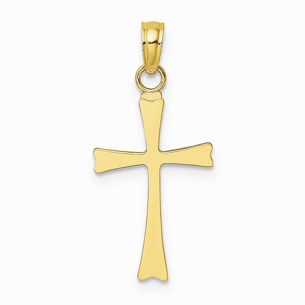10K / 14K Yellow Gold Polished Cross Charm