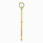 10K / 14K Yellow Gold Polished and Cut-Out Cross Charm - Product Photo