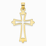 10K / 14K Yellow Gold Polished and Cut-Out Cross Charm - Product Photo