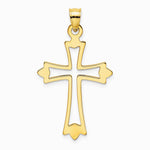 10K / 14K Yellow Gold Polished and Cut-Out Cross Charm - Product Photo