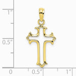 10K / 14K Yellow Gold Cut-Out Cross Charm - Product Photo