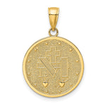 10K / 14K Yellow Gold Polished and Satin Miraculous Medal Charm - Product Photo