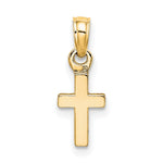 10K / 14K Yellow Gold Polished Mini Cross Charm - Product Photo