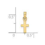 10K / 14K Yellow Gold Polished Mini Cross Charm - Product Photo