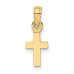 10K / 14K Yellow Gold Polished Mini Cross Charm - Product Photo