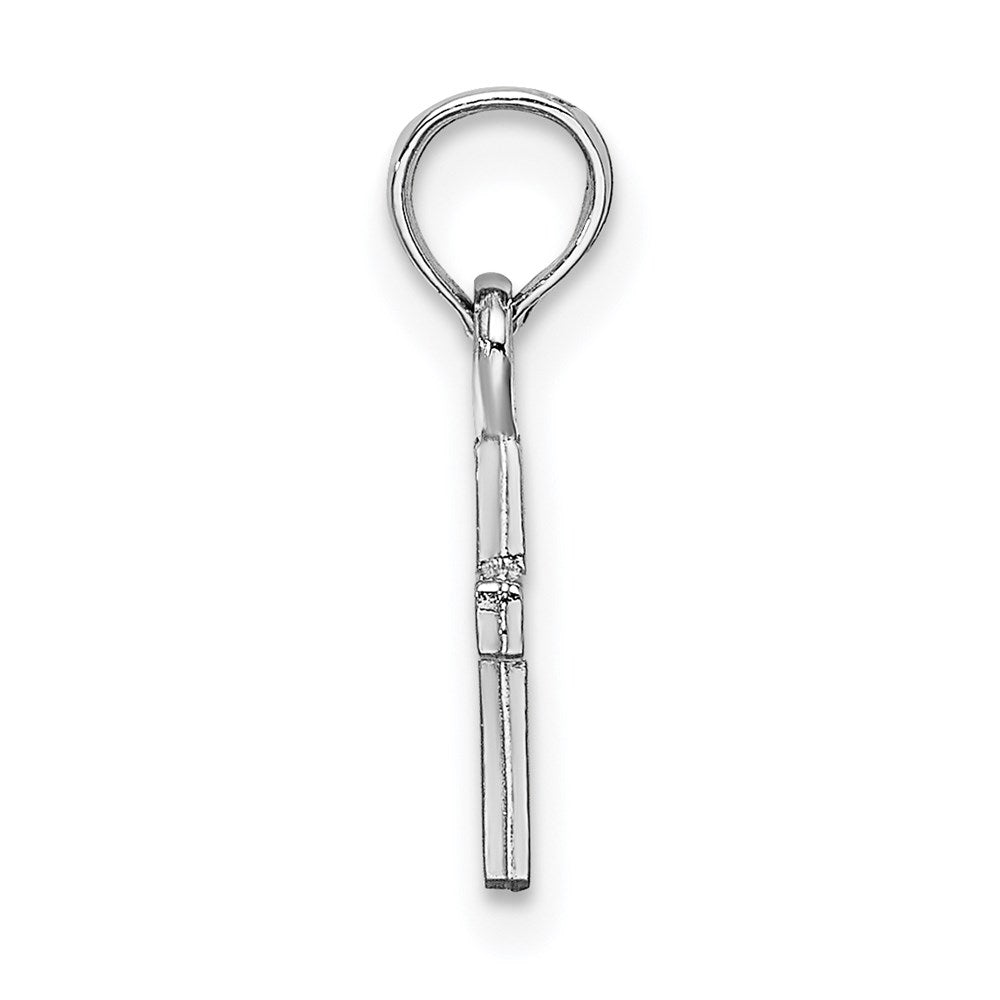 10K / 14K White Gold Polished Mini Cross Charm - Product Photo