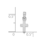 10K / 14K White Gold Polished Mini Cross Charm - Product Photo