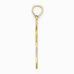 10K / 14K Yellow Gold Filigree Cross Charm - Product Photo