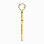 10K / 14K Yellow Gold Diamond-Cut Block Cross Charm - Product Photo