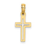 10K / 14K Yellow Gold Diamond-Cut Cross Charm - Product Photo