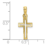10K / 14K Yellow Gold Diamond-Cut Cross Charm - Product Photo
