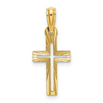 10K / 14K Yellow Gold Diamond-Cut Cross Charm - Product Photo