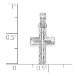 10K / 14K White Gold Diamond-Cut Cross Charm - Product Photo