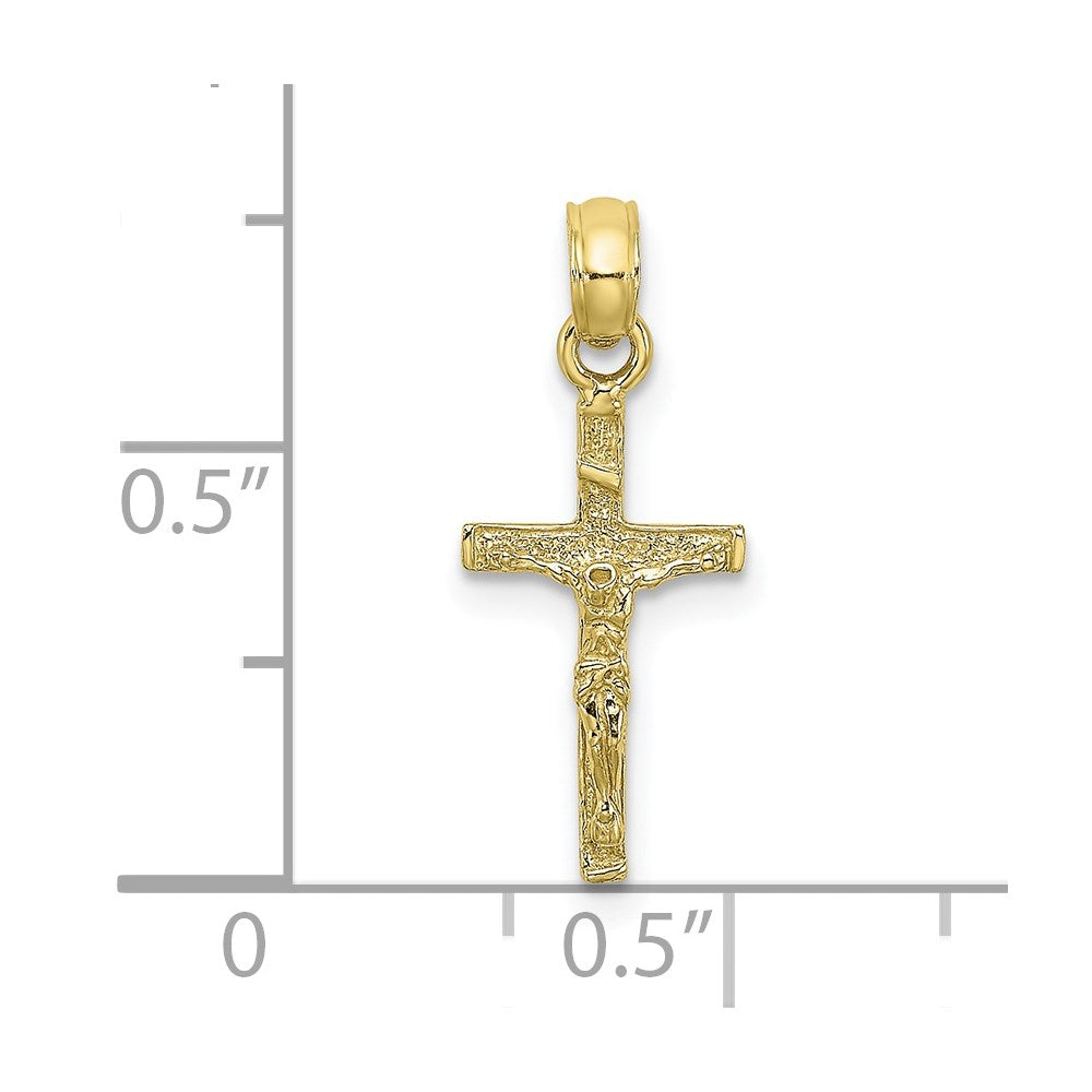 10K / 14K Yellow Gold Mini Crucifix Charm - Product Photo
